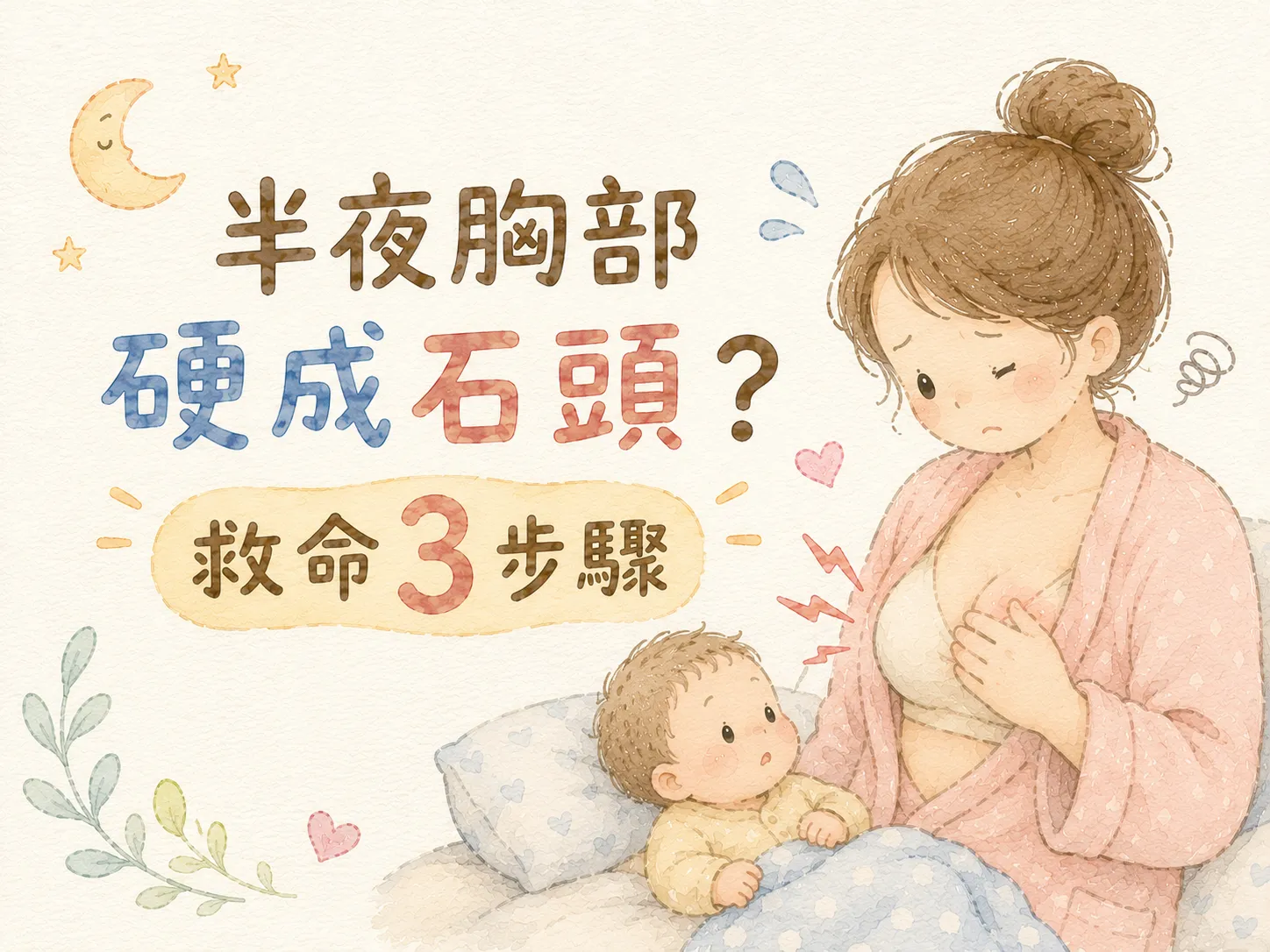 半夜胸部硬成石頭?救命3步驟